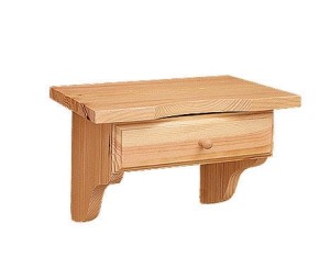 Półka drewniana pojedyncza z szufladką 30x20x20cm