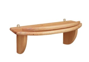 Półka drewniana wypukła z ogranicznikiem 44x20x24cm