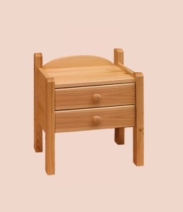 Szafka nocna drewniana na nóżkach 2 szuflady 40x45x30cm