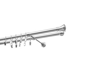 Karnisz metalowy podwójny MONACO Stal nierdzewna  fi 19mm