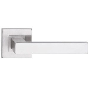 Klamka drzwiowa TOPAZ kwadratowy szyld, stal nierdzewna