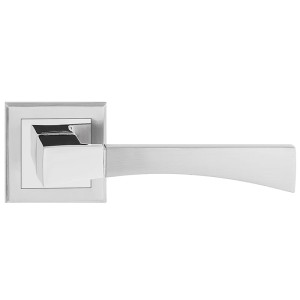 Klamka drzwiowa GAMA kwadratowy szyld, nikiel szczotkowany