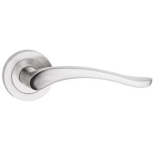 Klamka drzwiowa NICOLE okrągły szyld, nikiel szczotkowany