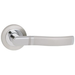 Klamka drzwiowa PLEJADA okrągły szyld, Chrom satyna