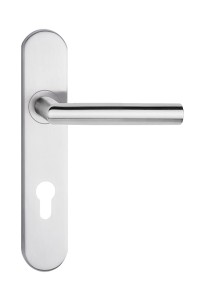 Klamka drzwiowa NOVA długi szyld 225x45 mm, 72mm na wkładkę, stal nierdzewna