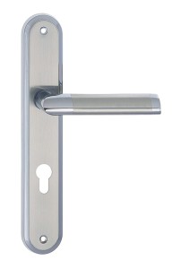 Klamka drzwiowa DARO długi szyld, 72mm na WKŁADKĘ,  chrom satyna