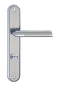 Klamka drzwiowa DARO długi szyld, 72mm WC,  chrom satyna