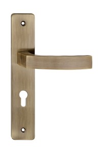 Klamka drzwiowa MONDO długi szyld, 72mm na WKŁADKĘ, patyna