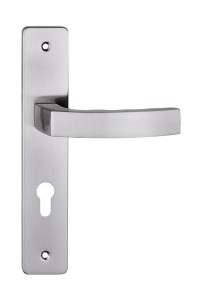 Klamka drzwiowa MONDO długi szyld, 90mm na WKŁADKĘ,  nikiel satyna