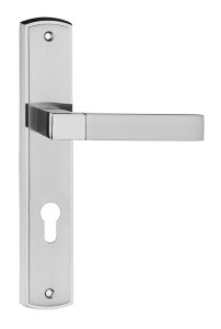 Klamka drzwiowa BETA długi szyld, 72mm na WKŁADKĘ,  nikiel satyna