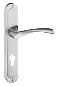 Klamka drzwiowa DIANA długi szyld, 72mm na WKŁAD,  nikiel szczotkowany