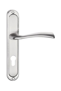 Klamka drzwiowa LIBRA długi szyld, 90mm na WKŁADKĘ,  nikiel szczotkowany