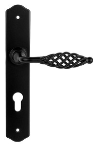 Klamka bramowa ROYAL długi szyld, 72mm na WKŁADKĘ,  czarny