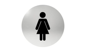 Oznaczenie okrągłe WC DAMSKIE stal nierdzewna, samoprzylepna