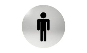 Oznaczenie okrągłe WC MĘSKIE stal nierdzewna, samoprzylepna