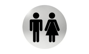 Oznaczenie okrągłe WC  stal nierdzewna, samoprzylepna