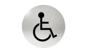 Oznaczenie okrągłe WC NIEPEŁNOSPRAWNY stal nierdzewna, samoprzylepna