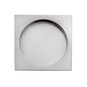 Uchwyt wpuszczany do drzwi przesuwnych KWADRATOWY NAPARSTEK nikiel szczotkowany