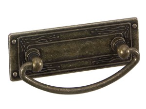 Uchwyt  meblowy retro kołatkowy kwadratowa podstawa Stare Złoto D-062 G4 L-64