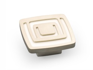 Gałka meblowa tłoczona z białymi elementami Satynowa A-1415-1/2 G5