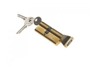 Wkładka do drzwi LOB 45G/50 z gałką, 3 klucze, mosiądz 