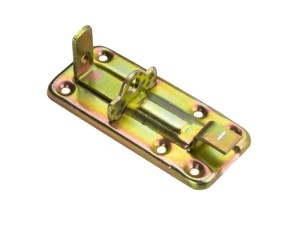 Zasuwka uniwersalna  120mm, odgięta, ocynk żółty