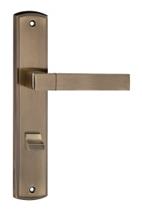 Klamka drzwiowa BETA długi szyld, 72mm WC,  patyna