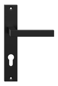 Klamka drzwiowa QUBIK długi szyld, 72mm na WKŁADKĘ,  czarny