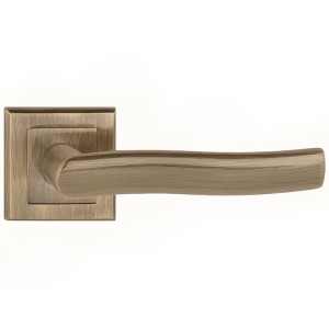 Klamka drzwiowa PLEJADA kwadratowy szyld, patyna 