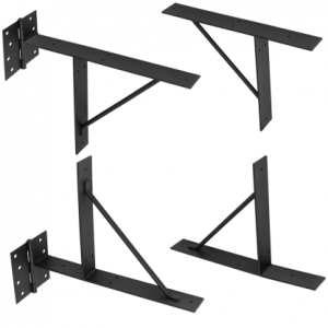 Zestaw zawiasów narożnych 300x200x38x3,0 czarne