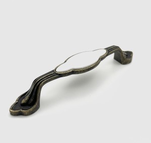 Uchwyt meblowy z elementem porcelanowym Lesbos L-128, ZŁOTY ANTYCZNY 