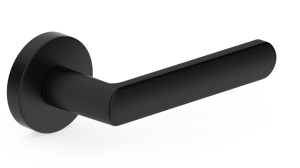 Klamka drzwiowa LUNA R okrągły szyld, czarna