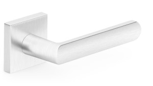 Klamka drzwiowa LUNA Q kwadratowy szyld, chrom szczotkowany 