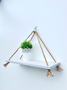 Półka wisząca na sznurkach boho KLON NATURALY jeden haczyk  