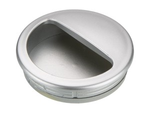 Uchwyt wpuszczany do drzwi przesuwnych MUSZELKA plastik metalizowany A-618 srebrny