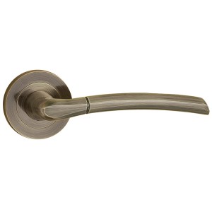 Klamka drzwiowa ZORBA  okrągły szyld, Patyna